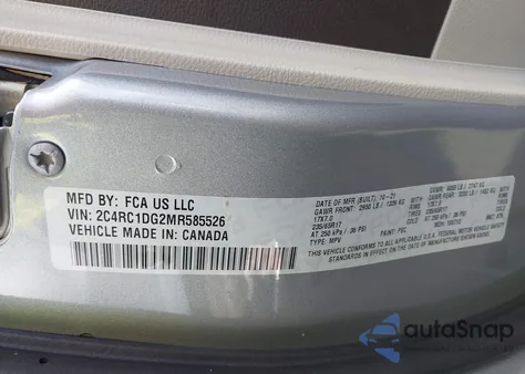 2021 Chrysler Voyager Lxi from USA, damaged, VIN 2C4RC1DG2MR585526